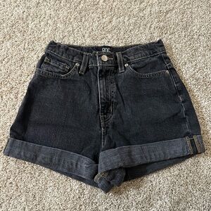 Urban Outfitters BDG High-Rise Rolled Hem Denim Shorts - Black